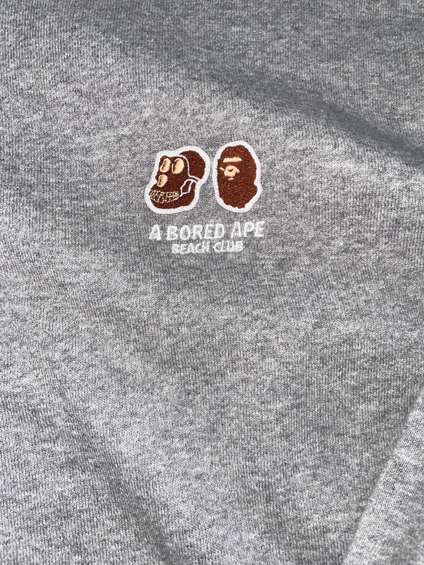 Bape X Bored Ape Yacht Club Shark Full Zip Hoodie Grey