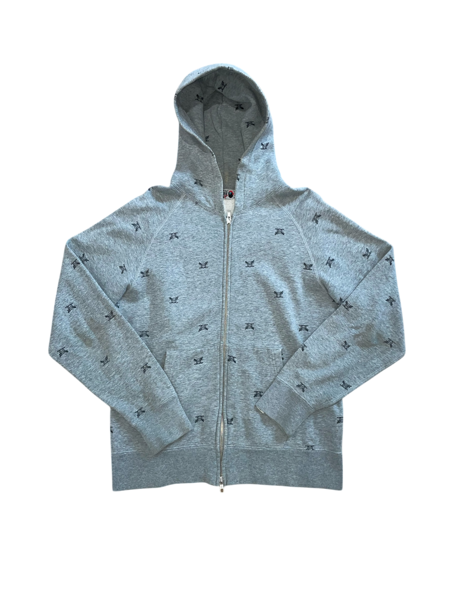 Bape Pirate All Over Zip Up Hoodie Grey