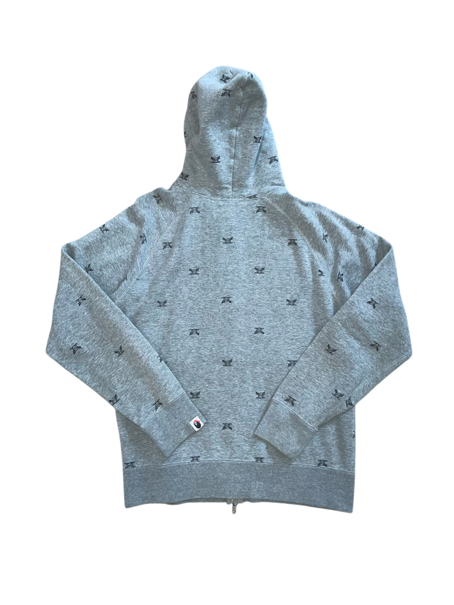 Bape Pirate All Over Zip Up Hoodie Grey