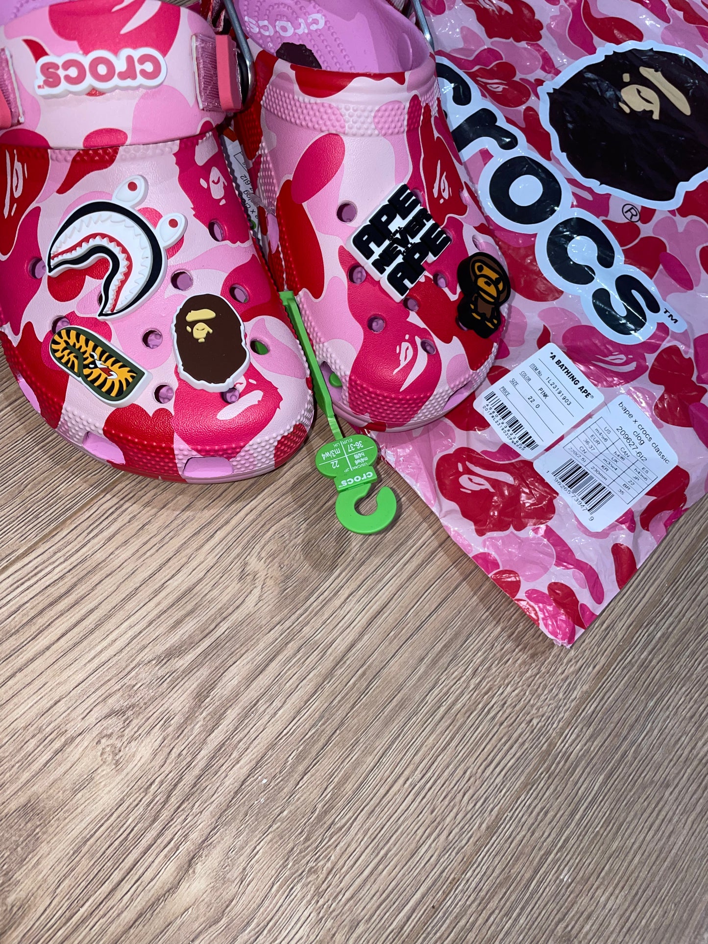 Bape X Crocs Classic Clog ABC Pink