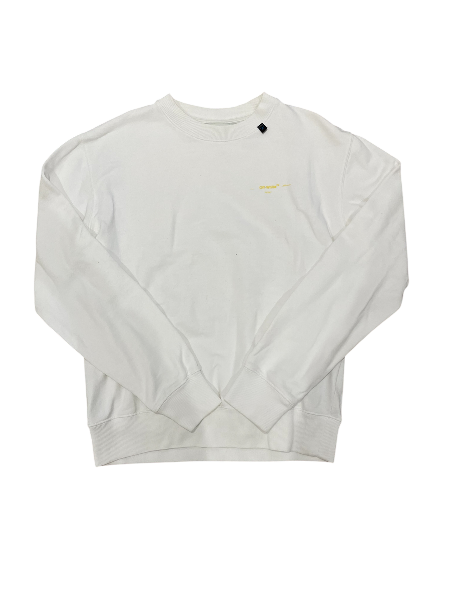 Off White Acrylic Yellow Arrow Sweatshirt White