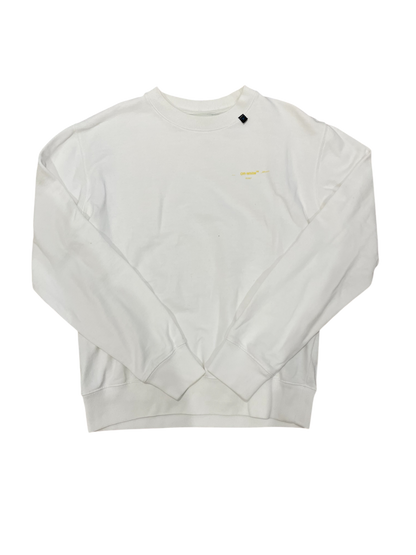 Off White Acrylic Yellow Arrow Sweatshirt White