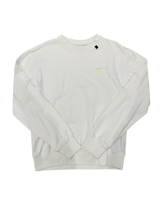 Off White Acrylic Yellow Arrow Sweatshirt White