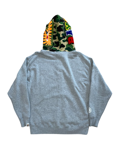 Bape X Bored Ape Yacht Club Shark Full Zip Hoodie Grey