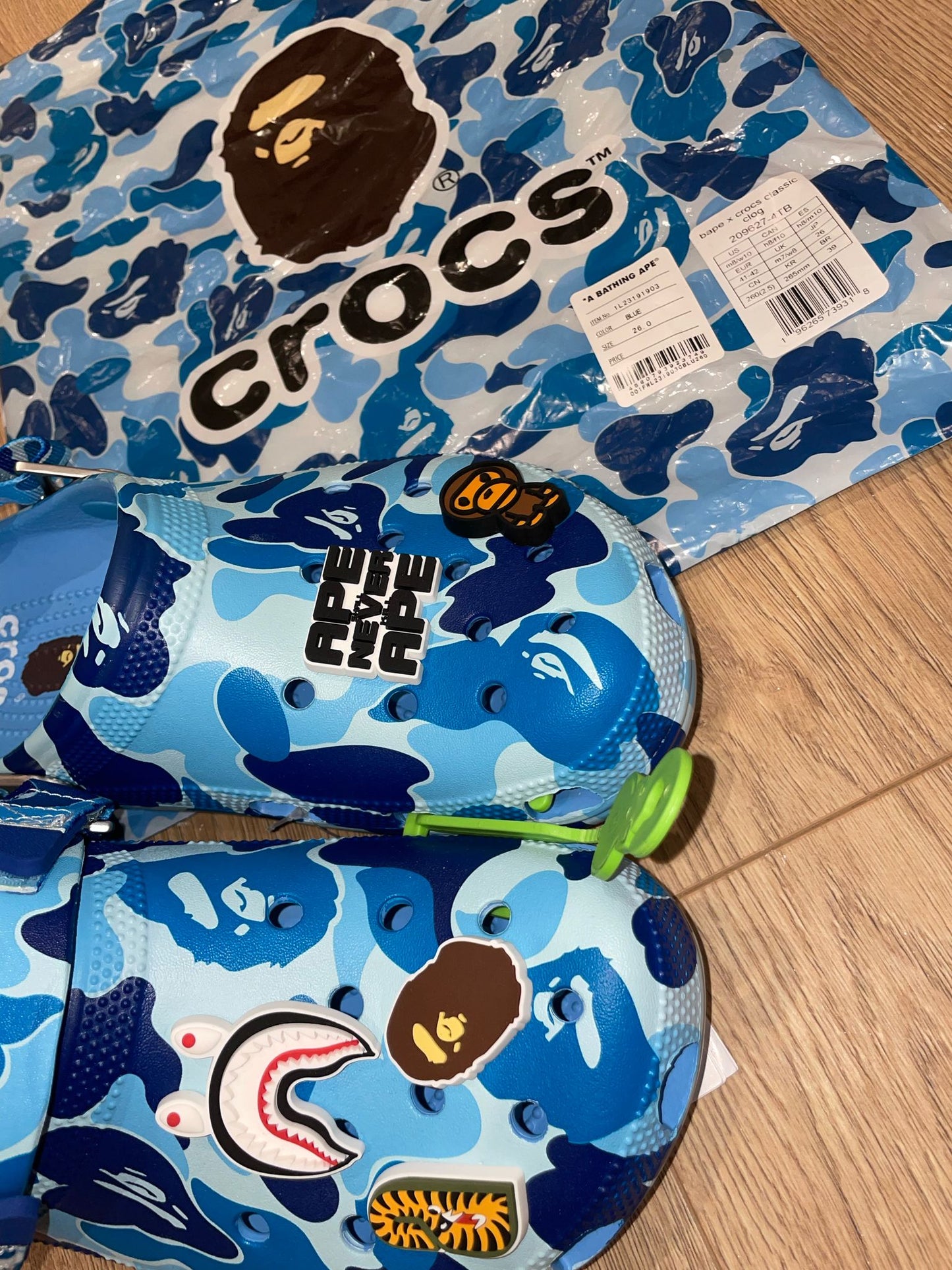 Bape X Crocs Classic Clog ABC Blue