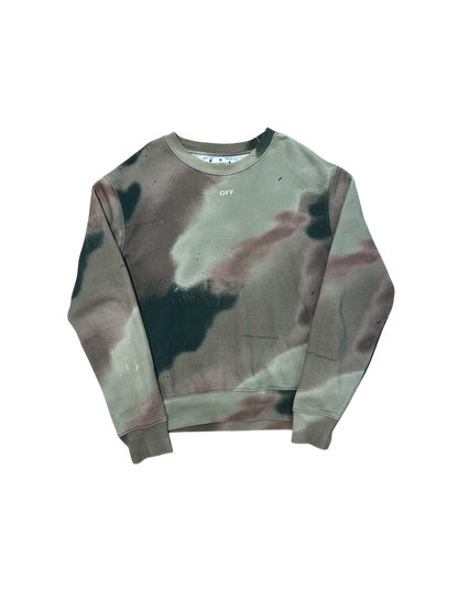Off White Camo Spray Crewneck