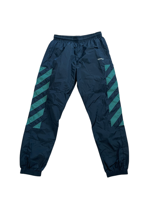 Off White Diagonal Nylon Track Pants Black