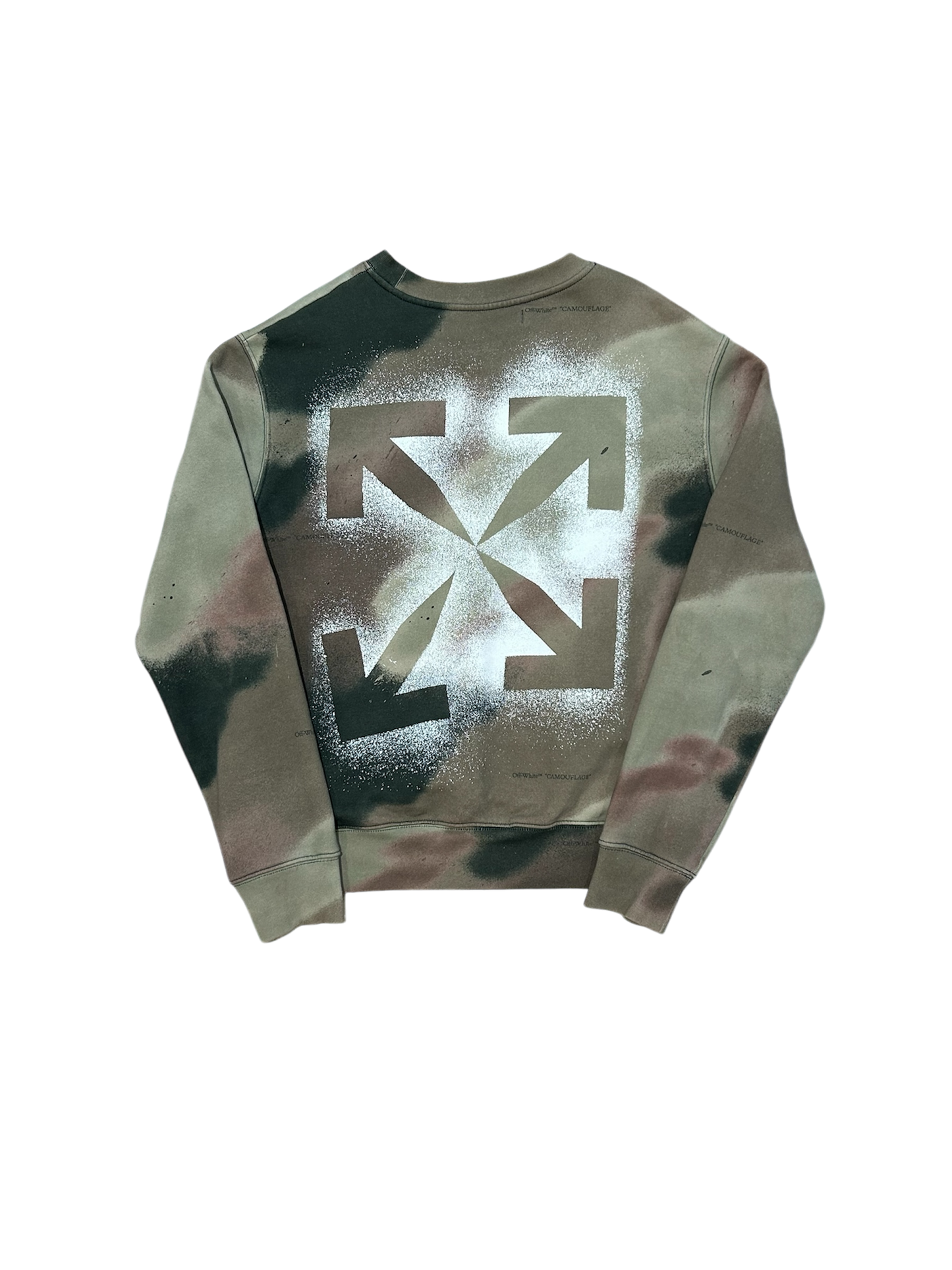 Off White Camo Spray Crewneck